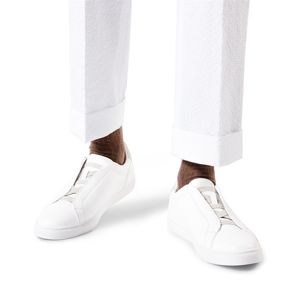 Men's Fashionable Low-Top Sneakers - WHITE - 1