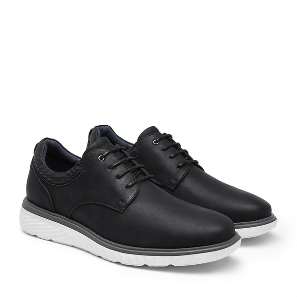 [CrossFlex Lite Matte] Men's Smart Casual Oxford Derby Shoes - BLACK - 2