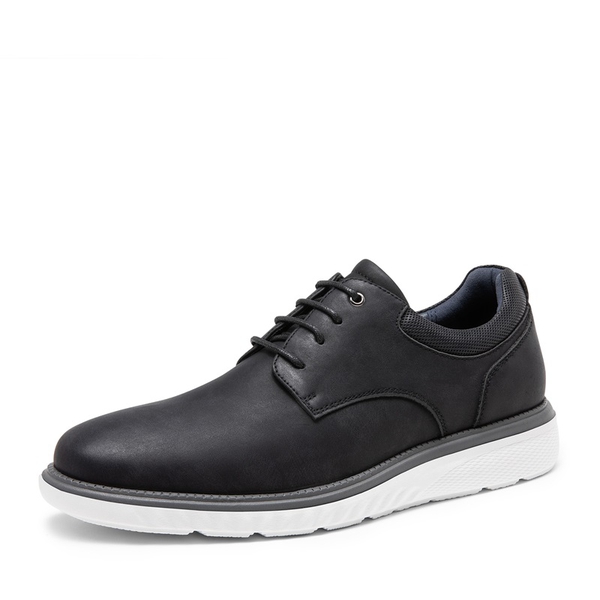 [CrossFlex Lite Matte] Men's Smart Casual Oxford Derby Shoes - BLACK -  0