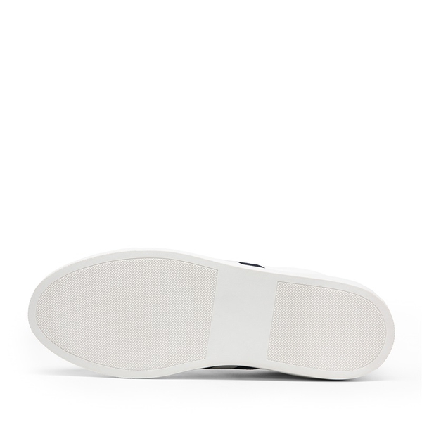 Men's Supportive Vegan Leather Fashion Sneakers - WHITE - 5