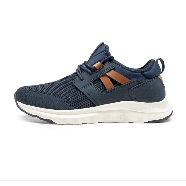 Men's Cushioned Lightweight Mesh Sneakers - NAVY - 4