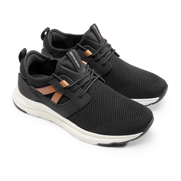 Men's Cushioned Lightweight Mesh Sneakers - BLACK - 3