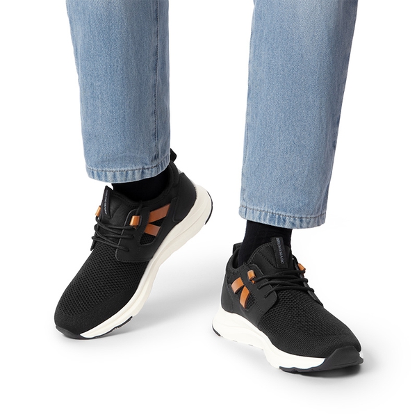 Men's Cushioned Lightweight Mesh Sneakers - BLACK - 5