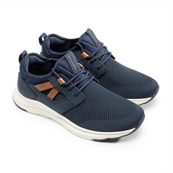 Men's Cushioned Lightweight Mesh Sneakers - NAVY - 3