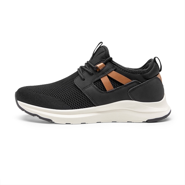 Men's Cushioned Lightweight Mesh Sneakers - BLACK - 4