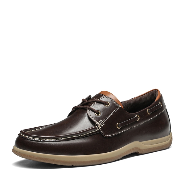 Men's Vegan Leather Boat Loafers -Bruno Marc - Main Image