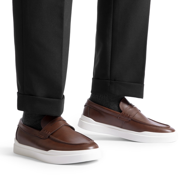Men's Casual Dress Penny Loafers - DARK BROWN - 5
