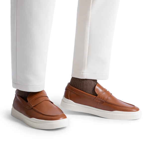 Men's Casual Dress Penny Loafers - BROWN - 5