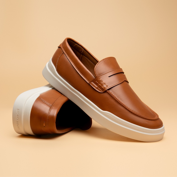 Men's Casual Dress Penny Loafers - BROWN - 6