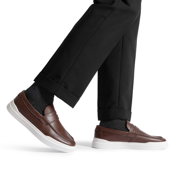 Men's Casual Dress Penny Loafers - DARK BROWN - 4
