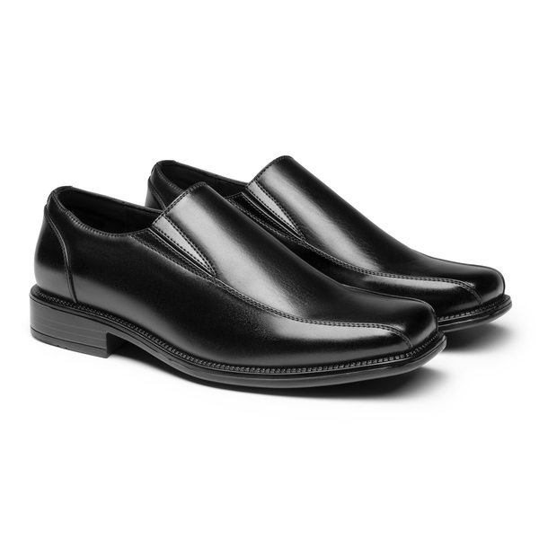 Men's Smart Square Toe Slip On Loafers - BLACK - 2
