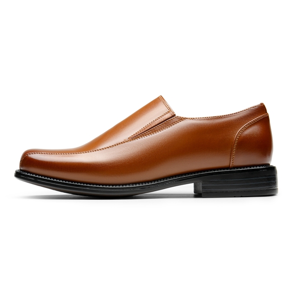 Men's Smart Square Toe Slip On Loafers - BROWN - 1