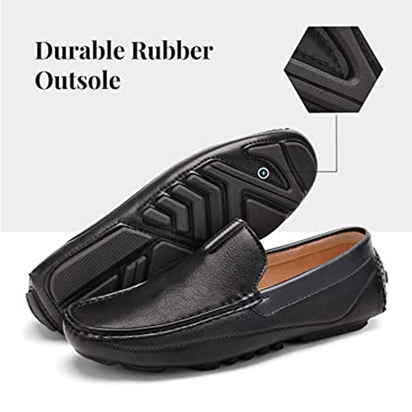 Men's Moc Toe Driving Loafers - BLACK - 1