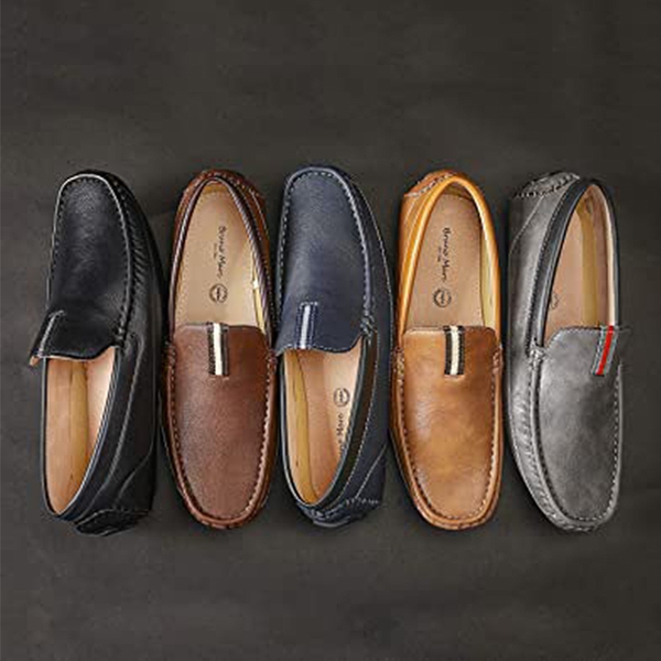 Men's Moc Toe Driving Loafers - BROWN - 4