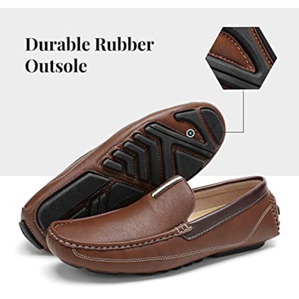 Men's Moc Toe Driving Loafers - BROWN - 1