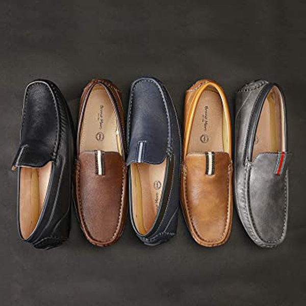 Men's Moc Toe Driving Loafers - GREY - 4