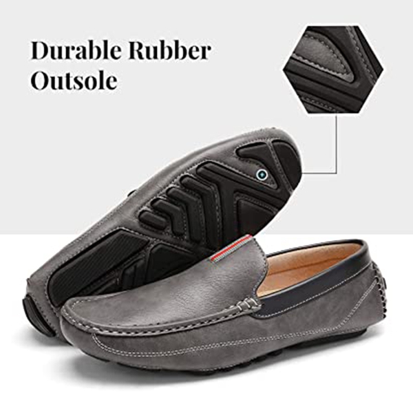 Men's Moc Toe Driving Loafers - GREY - 1