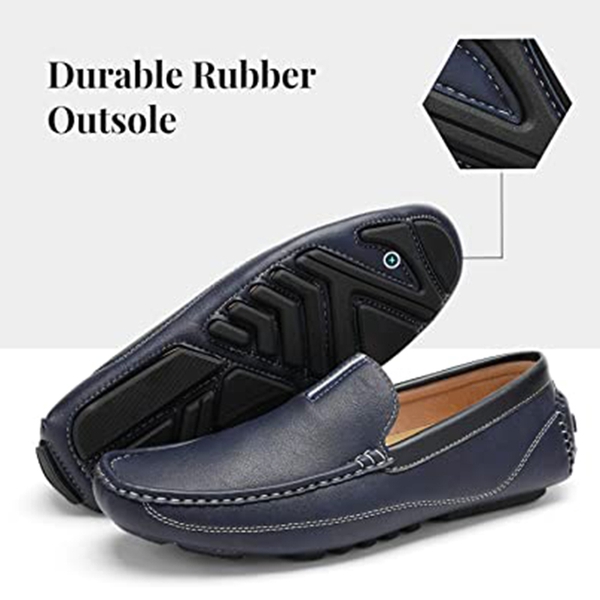 Men's Moc Toe Driving Loafers - NAVY - 1