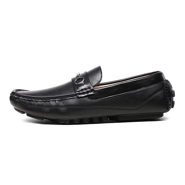 Men's Horsebit Driving Moccasin Loafers - BLACK - 1