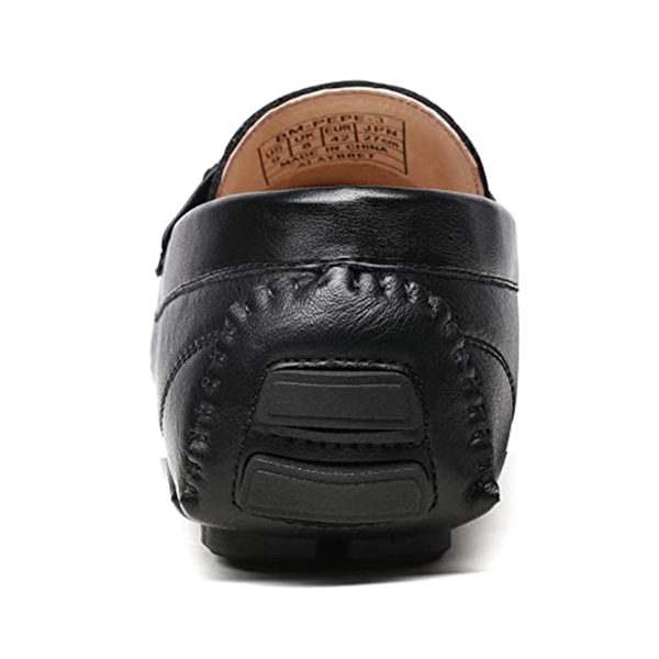 Men's Horsebit Driving Moccasin Loafers - BLACK - 4