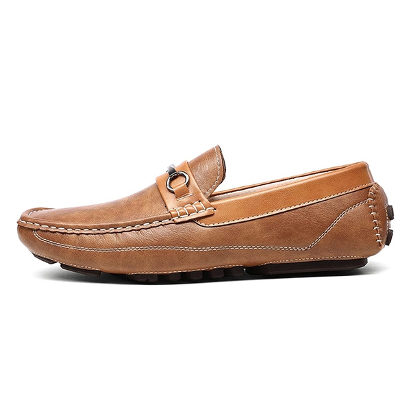 Men's Horsebit Driving Moccasin Loafers - TAN - 1