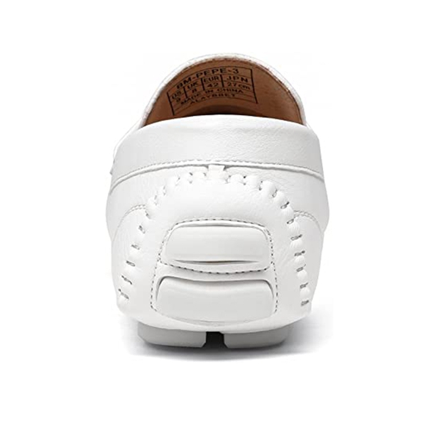 Men's Horsebit Driving Moccasin Loafers - WHITE - 4