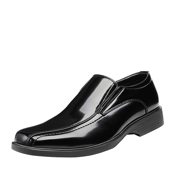 Men's Square-Toe Vegan Leather Loafers-Bruno Marc