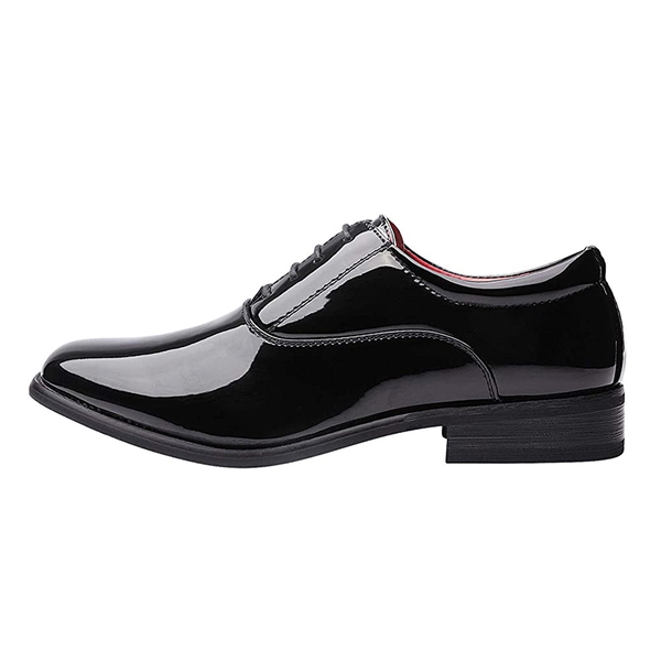 Men's Classic Black Tie Oxford Dress Shoes - BLACK - 1