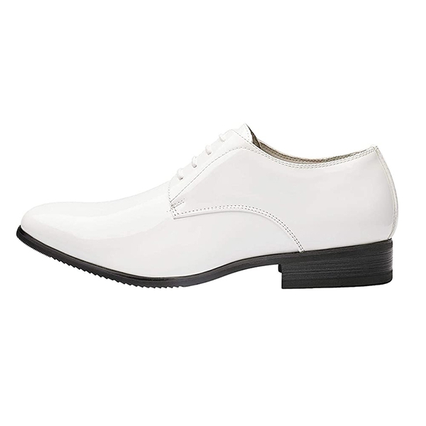 Men's Classic Glossy PU Oxford Shoes - WHITE - 1