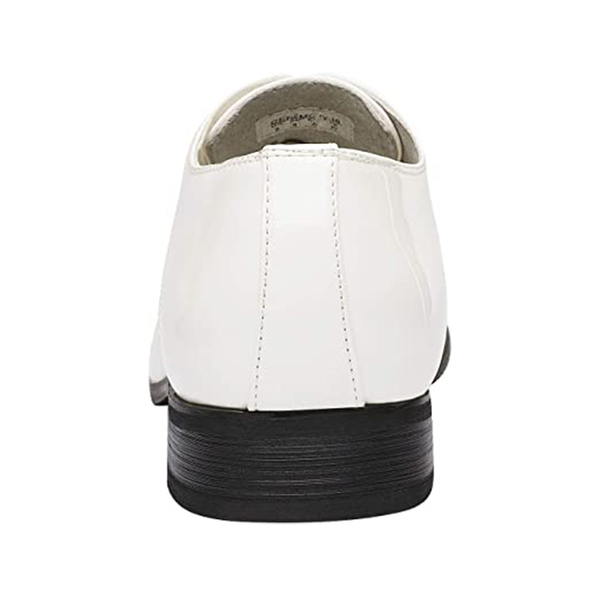 Men's Classic Glossy PU Oxford Shoes - WHITE - 3
