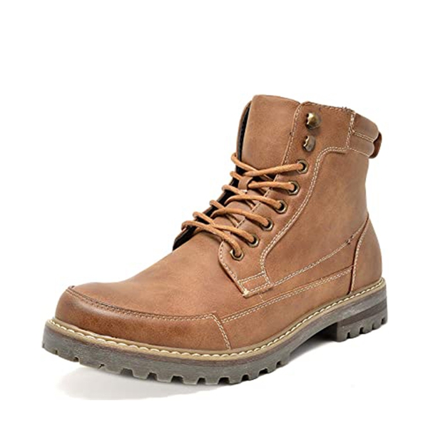 BROWN Men s Lace Up Combat Motorcycle Boots Bruno Marc