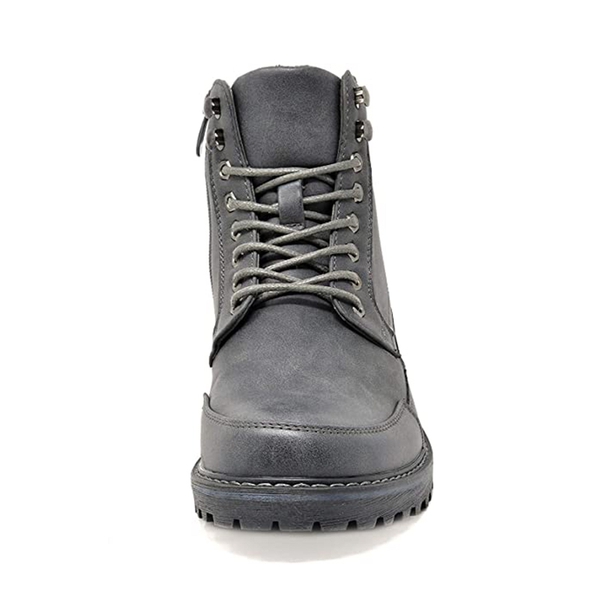 Men's Durable Motorcycles Lace-Up Combat Boots - GREY - 4