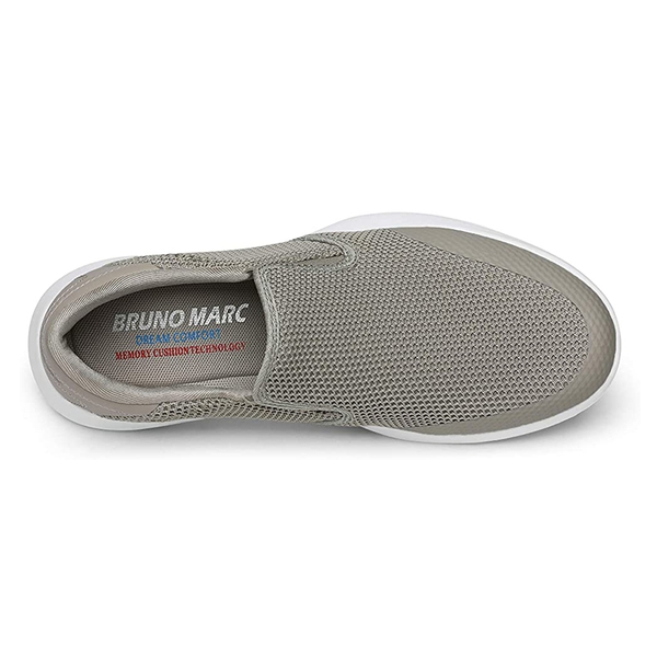 Men's Knit Mesh Casual Slip On Sneakers - KHAKI - 3