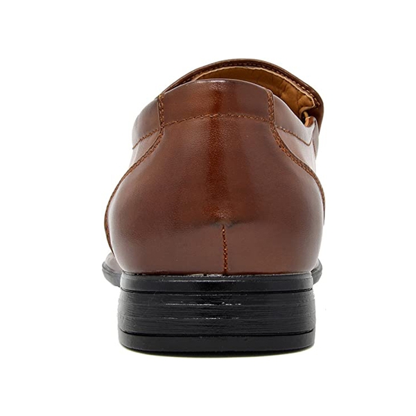 Men's Square Toe loafers Dress Shoes - BROWN - 3