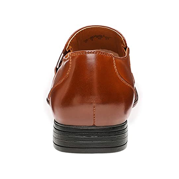 Men's Buckle Strap Dress Loafers - BROWN - 4