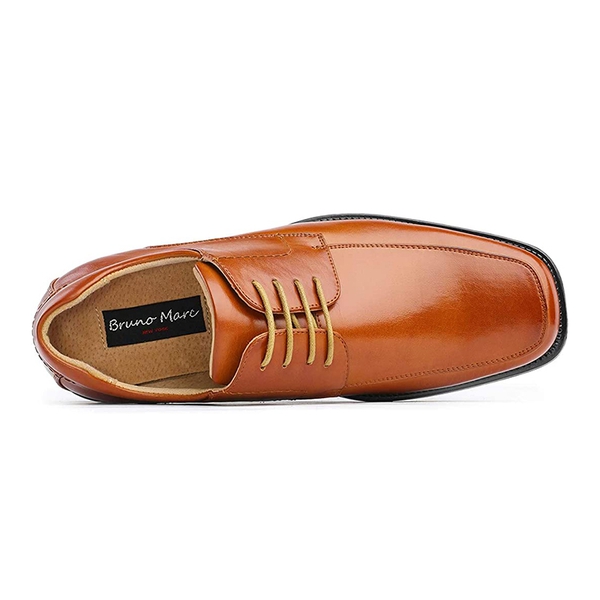Men's Square Toe Oxford Dress Shoes - BROWN - 2