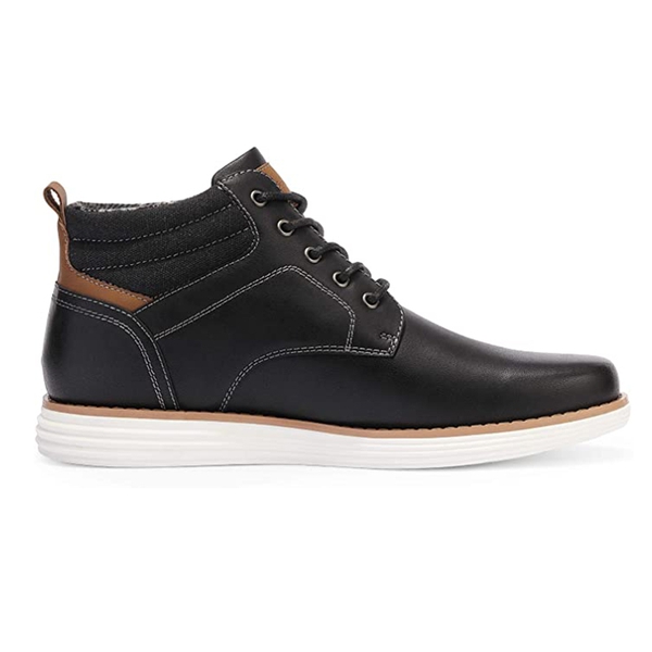 [CrossFlex CrestHigh] Men's Mid Top Chukka Sneaker Boot - BLACK - 1