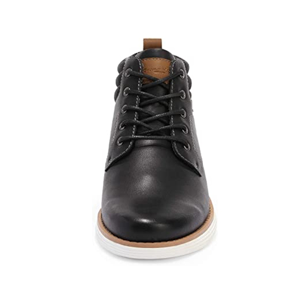 [CrossFlex CrestHigh] Men's Mid Top Chukka Sneaker Boot - BLACK - 4