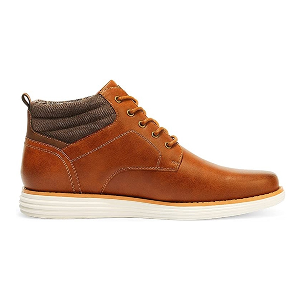 [CrossFlex CrestHigh] Men's Mid Top Chukka Sneaker Boot - TAN - 1