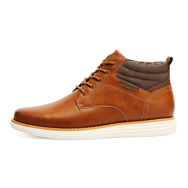 [CrossFlex CrestHigh] Men's Mid Top Chukka Sneaker Boot - TAN - 2