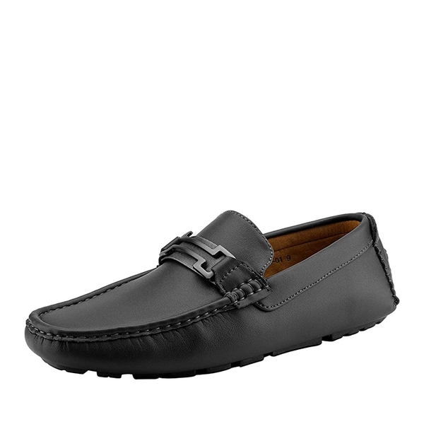 Men's Horsebit Moccasin Loafers Shoes - BLACK -  0