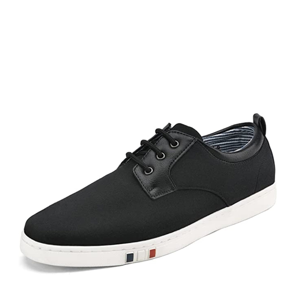 Men's Stylish Fabric Casual Sneakers - BLACK -  0