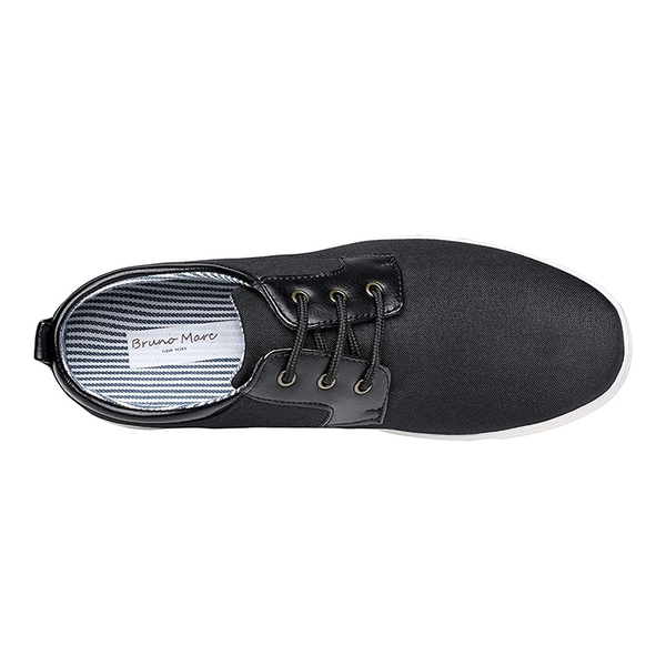 Men's Stylish Fabric Casual Sneakers - BLACK - 3