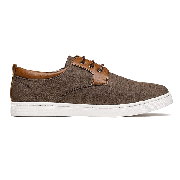 Men's Stylish Fabric Casual Sneakers - BROWN - 2