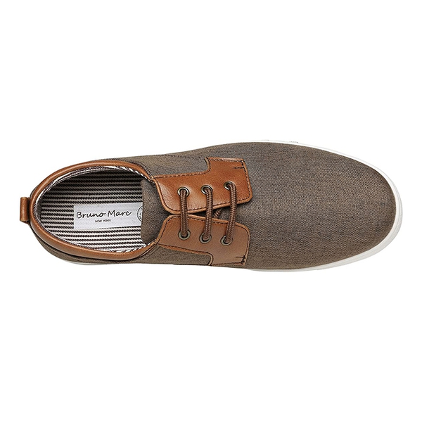 Men's Stylish Fabric Casual Sneakers - BROWN - 3