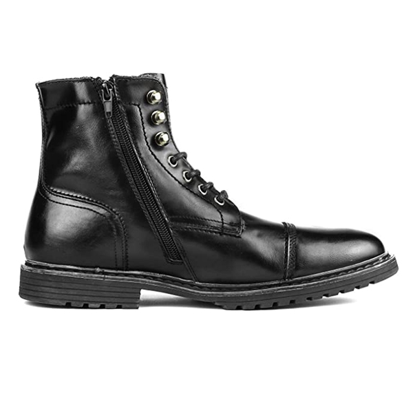 Men's Motorcycle Combat Oxford Boots - BLACK - 2