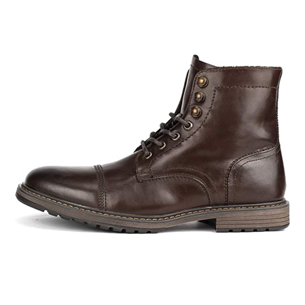 Men's Motorcycle Combat Oxford Boots - BROWN - 2