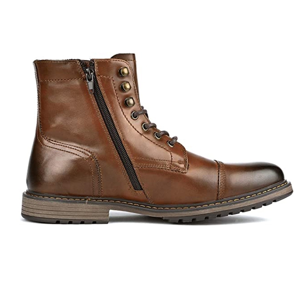 Men's Motorcycle Combat Oxford Boots - CAMEL - 1