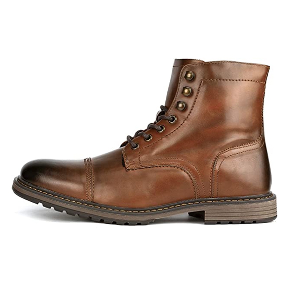 Men's Motorcycle Combat Oxford Boots - CAMEL - 2
