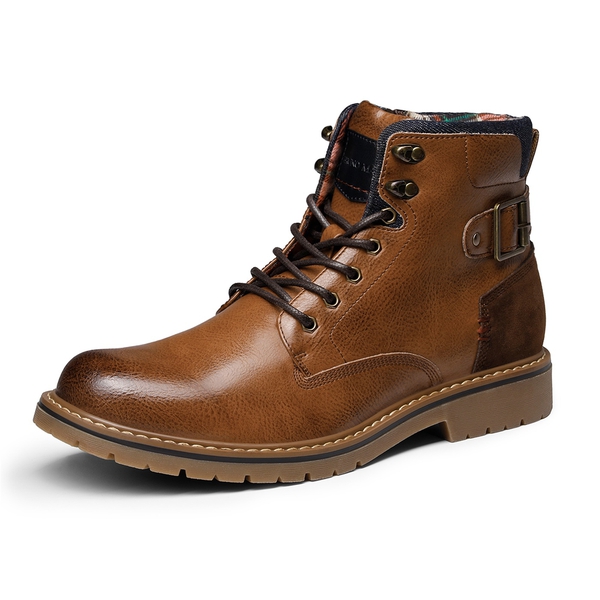 Men's Motorcycle Combat Boots - BROWN -  0